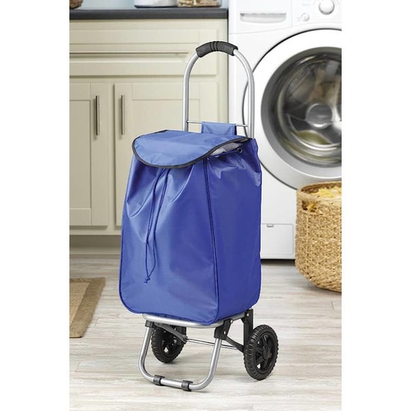 Whitmor lightweight BLUE Rolling Bag Cart - Picture 2 of 15